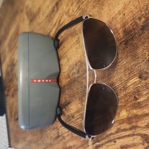 Prada Men's Aviators Black SPS 53P 62□14 1BC 5W1. New no tags. Original case.